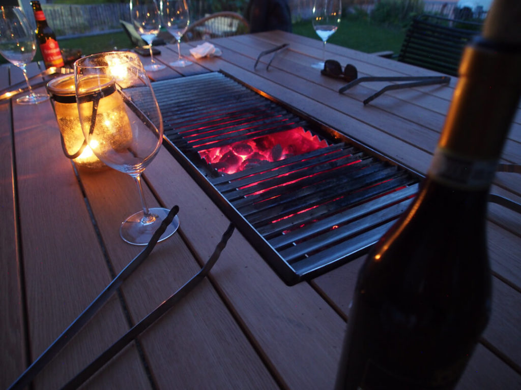 Buy Garden Table with Integrated Grill